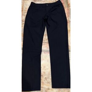 Vouri Mens Chino Pants Black Flat Front Straight Leg Golf Performance Outdoor 30